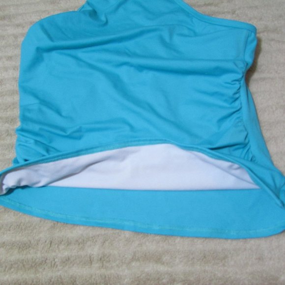 VENUS Ruched Side Halter Tankini Top Blue - Picture 3 of 6